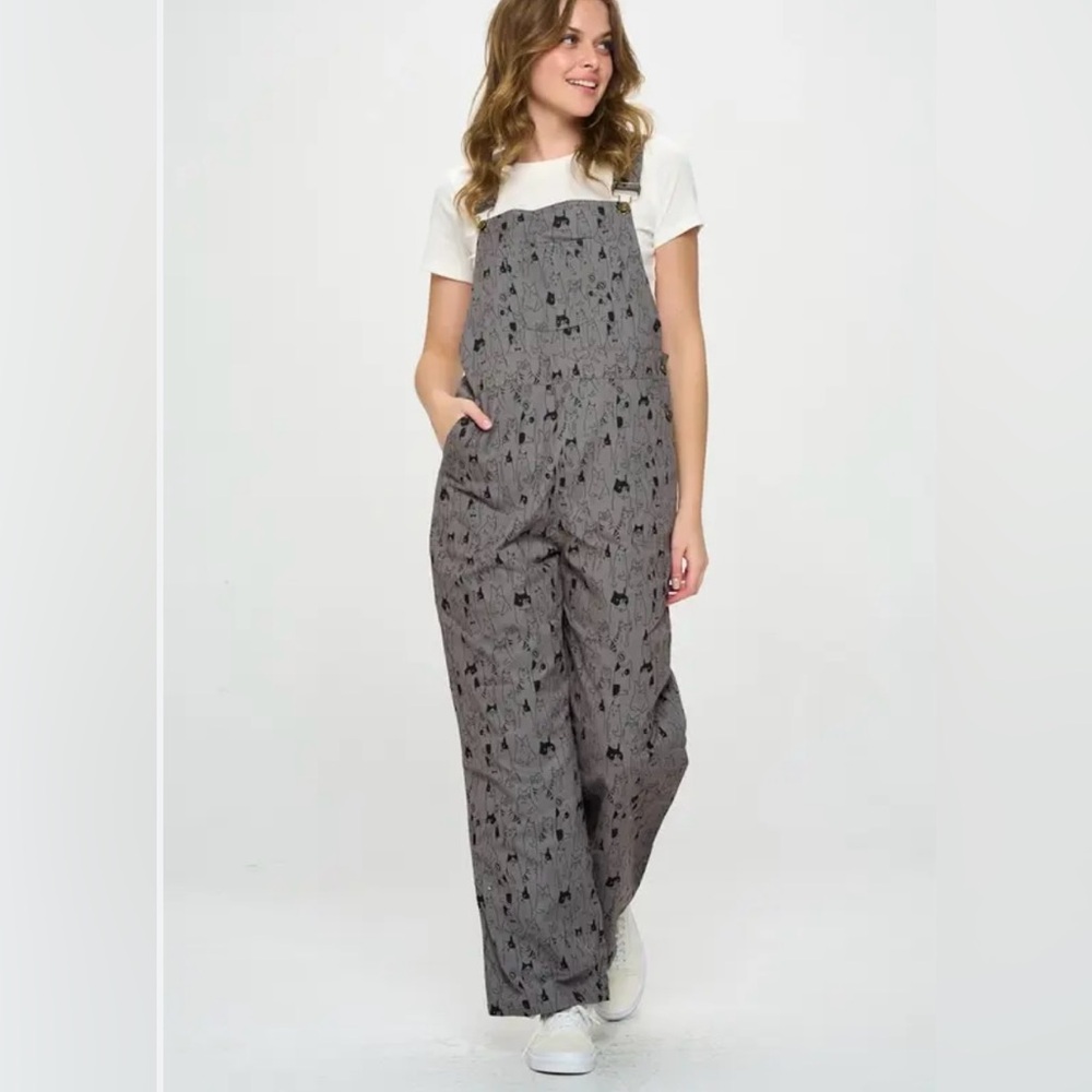 Chic Gray Women's Printed Jumpsuit